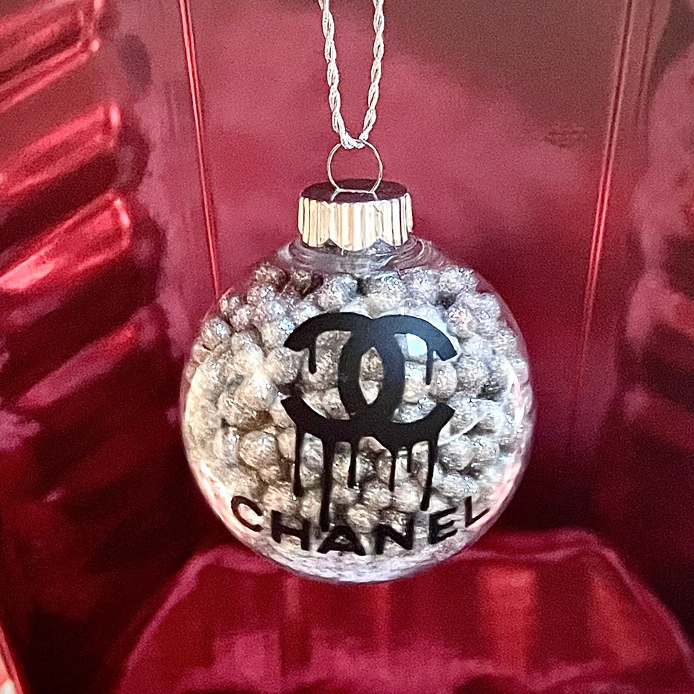 Handmade Silver Glitter Christmas Ornament
